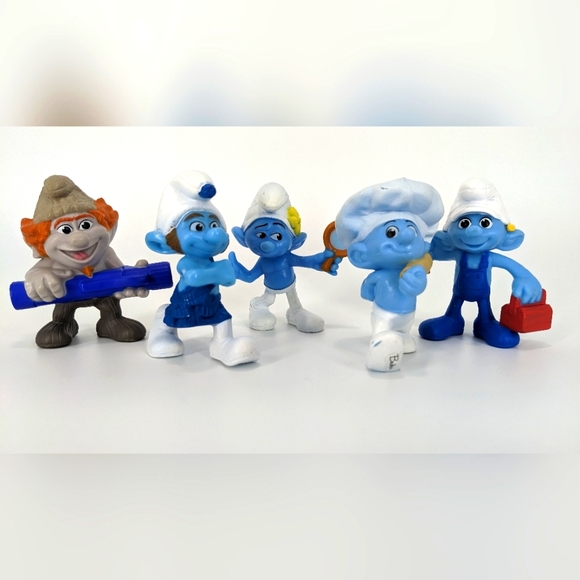 Smurfs McDonald's Happy Meal Toys Smurf Lot (5) - Picture 2 of 9